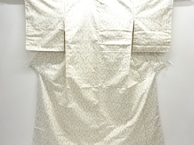 JAPANESE KIMONO / ANTIQUE KIMONO / SILK / TOKAMACHI TSUMUGI / WOVEN BISHAMON KIKKO